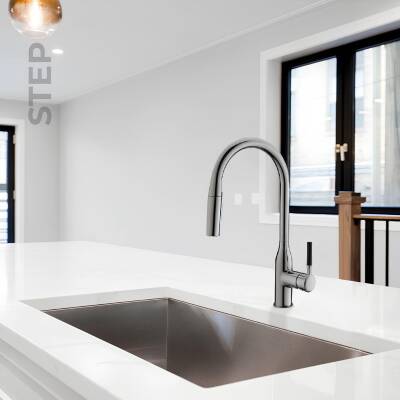 Newarc Step Spiralli Fırçalı Nikel Mutfak Eviye Bataryası 900591N - 3