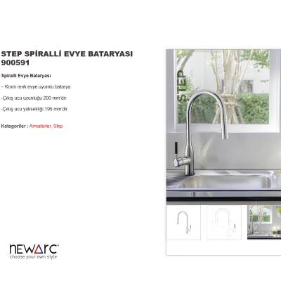 Newarc Step Spiralli Krom Eviye Bataryası 900591 - 3