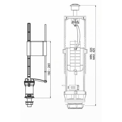 Nkp 3/6 Litre Çift Kademeli Klozet Rezervuar İç Takımı 0132 - 4
