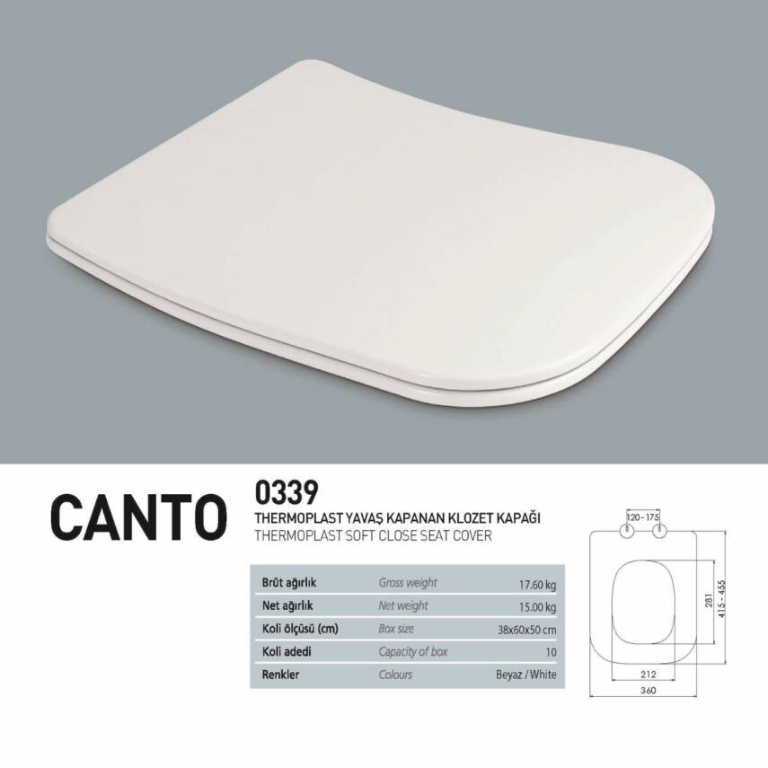 Nkp Canto Thermoplast Yavaş Kapanan Klozet Kapağı 0339 - 2