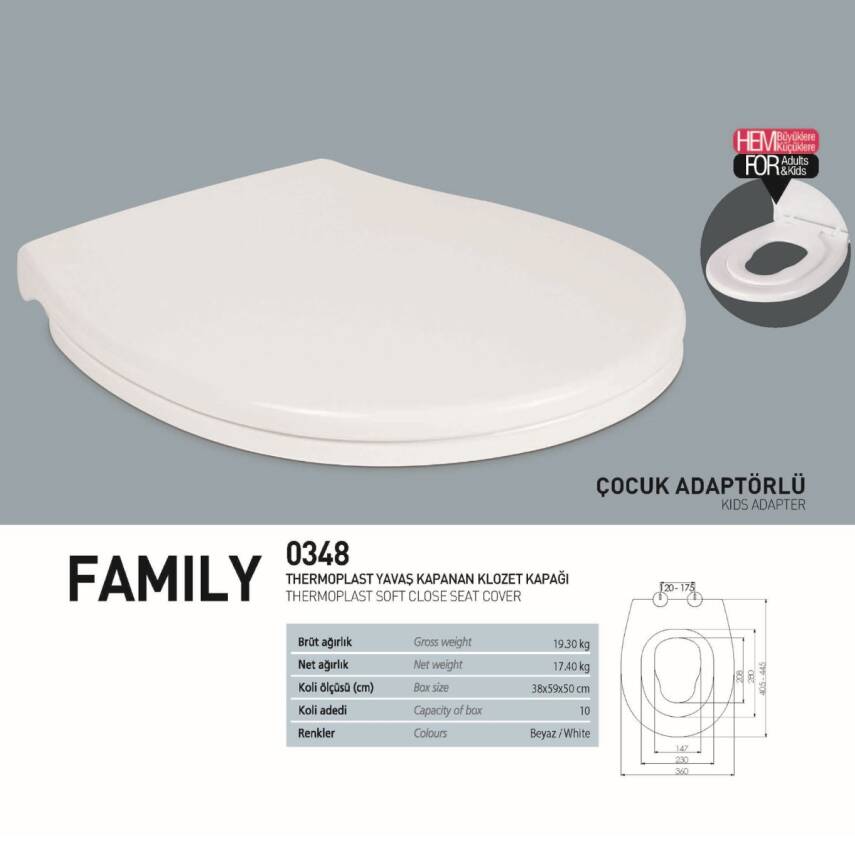 Nkp Family Thermoplast Yavaş Kapanan Klozet Kapağı 0348 - 2