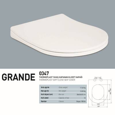 Nkp Grande Thermoplast Yavaş Kapanan Klozet Kapağı 0347 - 2