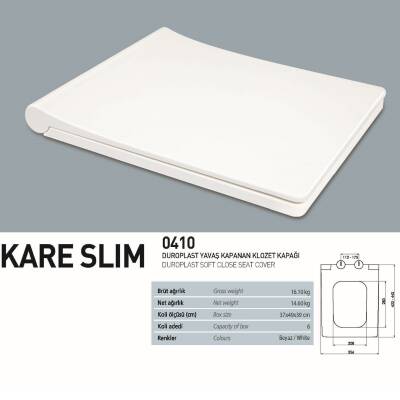 Nkp Kare Slim Duroplast Yavaş Kapanan Klozet Kapağı 0410 - 2