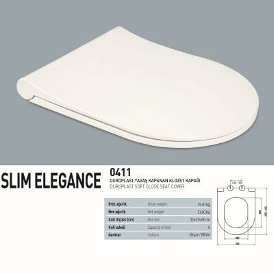 Nkp Slim Elegance Duroplast Yavaş Klozet Kapağı 0411 - 2