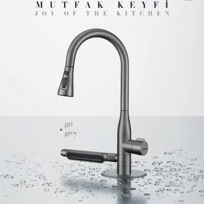 Penta Multi İçme Suyu Spiralli Gun Grey Eviye Bataryası 1335GG