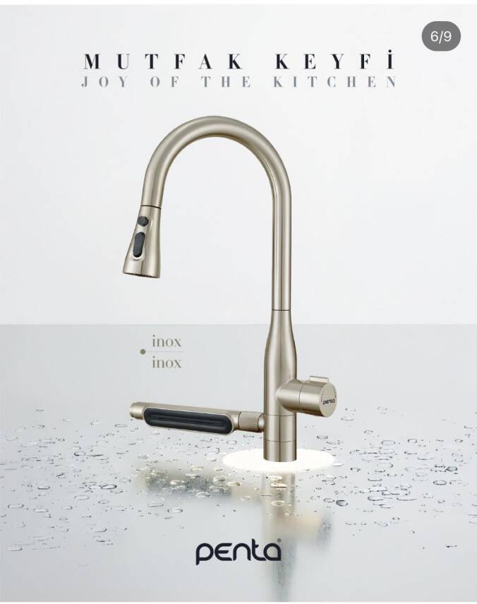 Penta Multi İçme Suyu Spiralli Inox Eviye Bataryası 1335IX - 1