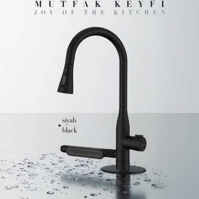 Penta Multi İçme Suyu Spiralli Siyah Eviye Bataryası 1335B