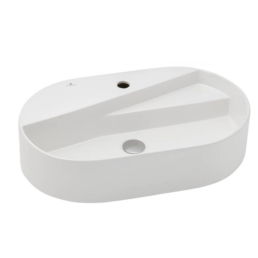 Seramiksan Livello Oval Tezgâh Üstü Batarya Delikli Beyaz Lavabo 65x40 Cm A114020H - 2