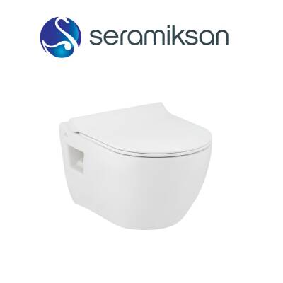 Seramiksan Ocean Beyaz Kanalsız Asma Klozet A031181H, Creavit Terra Gömme Rezervuar Seti - 2