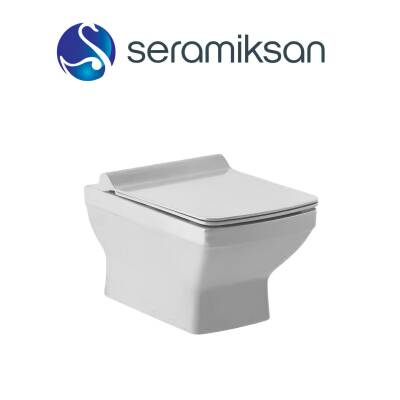 Seramiksan Silva Kanallı Beyaz Asma Klozet A041040H, Seramiksan Silva Duroplast Yavaş Kapak