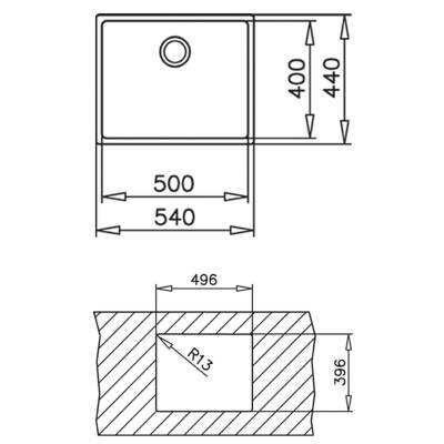 Teka Be Linea RS515 50.40 Tezgâh Altı Paslanmaz Çelik Eviye 115000005 - 7