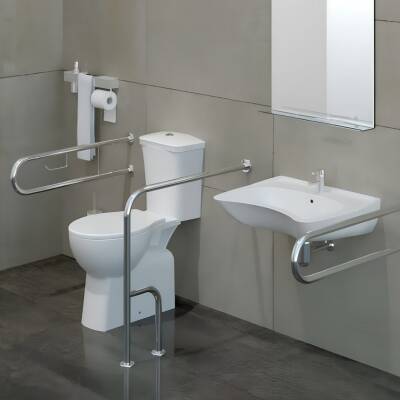 Turavit Engelli Kanallı Beyaz Alttan Klozet Takımı ENG1603, Nkp İpek Yavaş Kapak