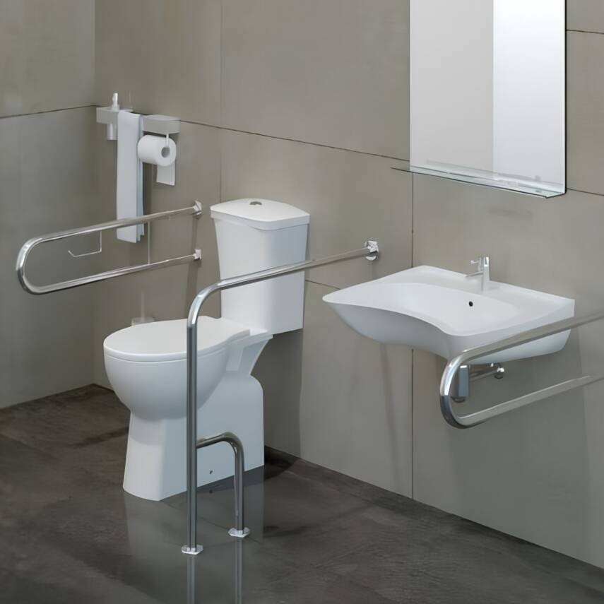 Turavit Engelli Kanallı Beyaz Alttan Klozet Takımı ENG1603, Nkp İpek Yavaş Kapak - 1