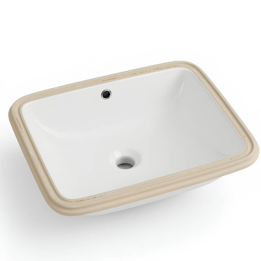 Turavit Hilton Kare Tezgâh Altı Batarya Deliksiz Beyaz Lavabo 41x52 Cm 5027 - 3