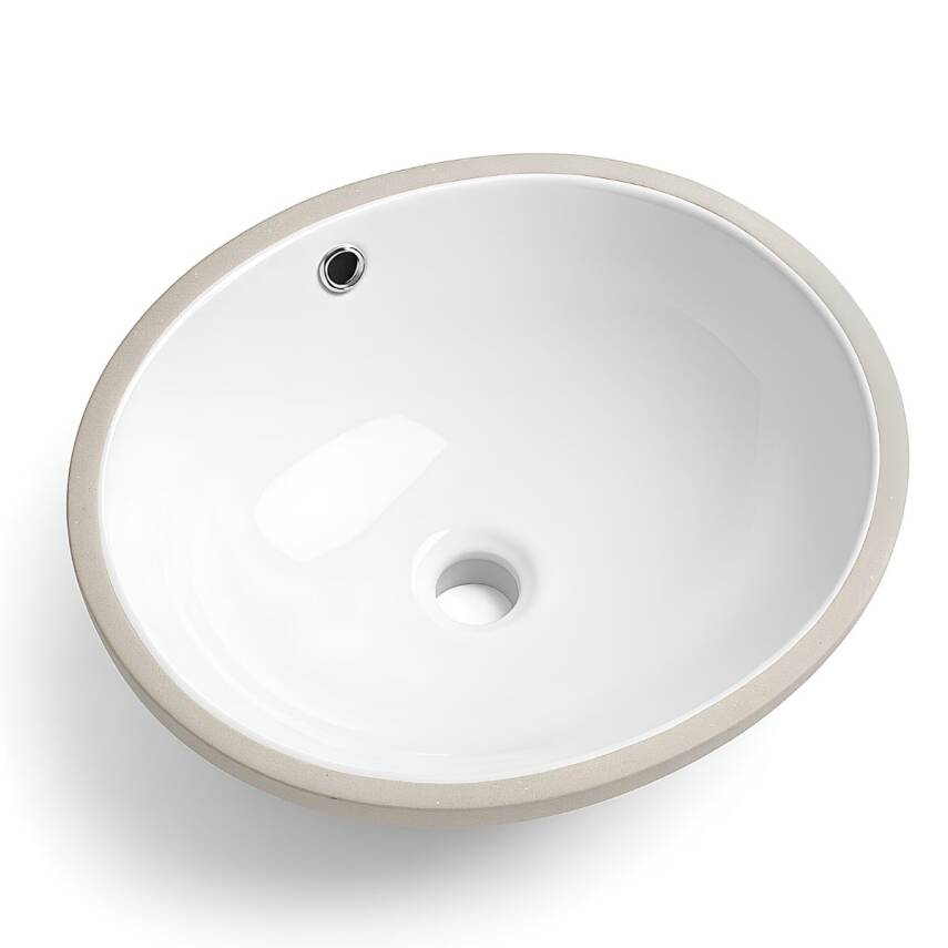Turavit Hilton Oval Tezgâh Altı Batarya Deliksiz Beyaz Lavabo 37x47 Cm 5017 - 4