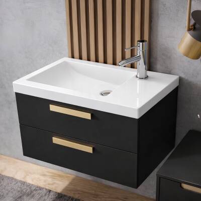 Turavit İda Dikdörtgen Etajer Uyumlu Beyaz Lavabo 28x45 Cm ID0703 - 2