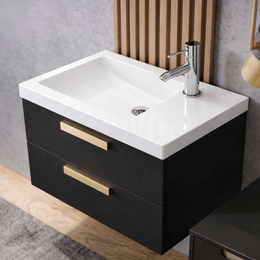 Turavit İda Dikdörtgen Etajer Uyumlu Beyaz Lavabo 28x45 Cm ID0703 - 3