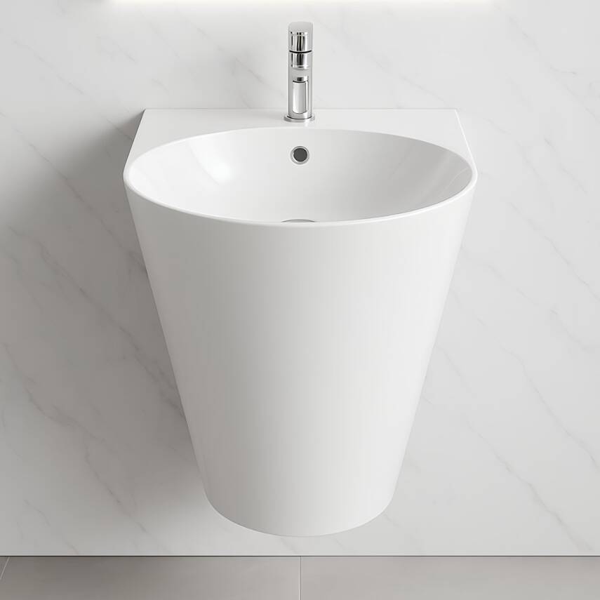 Turavit Iglo Monoblok Batarya Delikli Beyaz Lavabo IGL5910 - 4