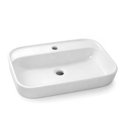 Turavit Loft Dikdörtgen Tezgâh Üstü Batarya Delikli Beyaz Lavabo 60x40 Cm LFT0710 - 4