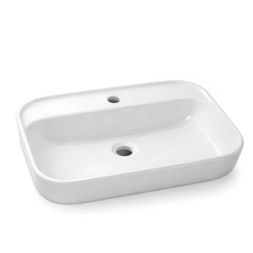 Turavit Loft Dikdörtgen Tezgâh Üstü Batarya Delikli Beyaz Lavabo 60x40 Cm LFT0710 - 4