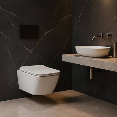 Turavit Luna Kanalsız Beyaz Asma Klozet LN5610, Nkp Lento Duroplast Yavaş Kapak