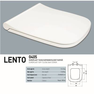Turavit Luna Kanalsız Beyaz Asma Klozet LN5610, Nkp Lento Duroplast Yavaş Kapak - 4
