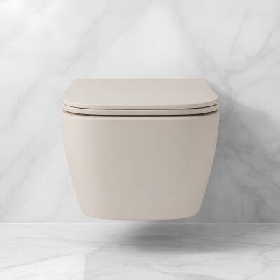 Turavit Luna Kanalsız Mat Cappucino Asma Klozet LN5610C, Luna Mat Cappucino Duroplast Yavaş Kapak - 4