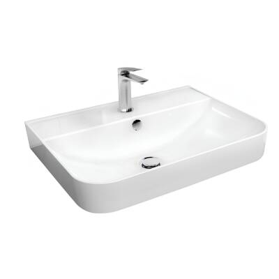 Turavit Luna Tezgâh Üstü Batarya Delikli Beyaz Lavabo 45x37 Cm LN5602 - 2