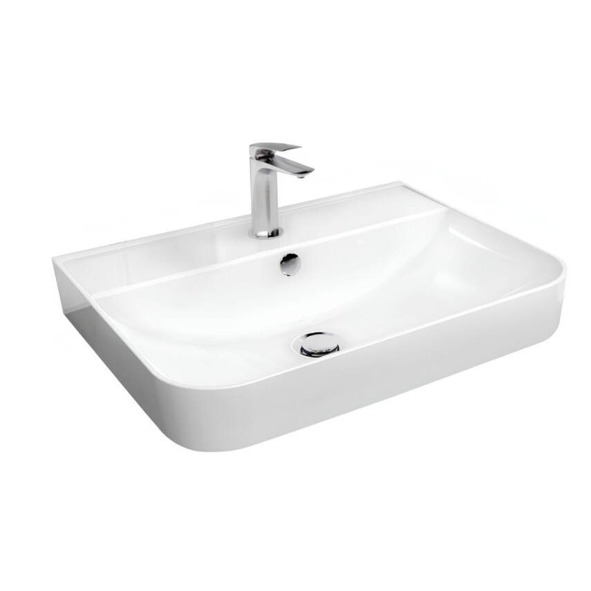 Turavit Luna Tezgâh Üstü Batarya Delikli Beyaz Lavabo 45x37 Cm LN5602 - 2