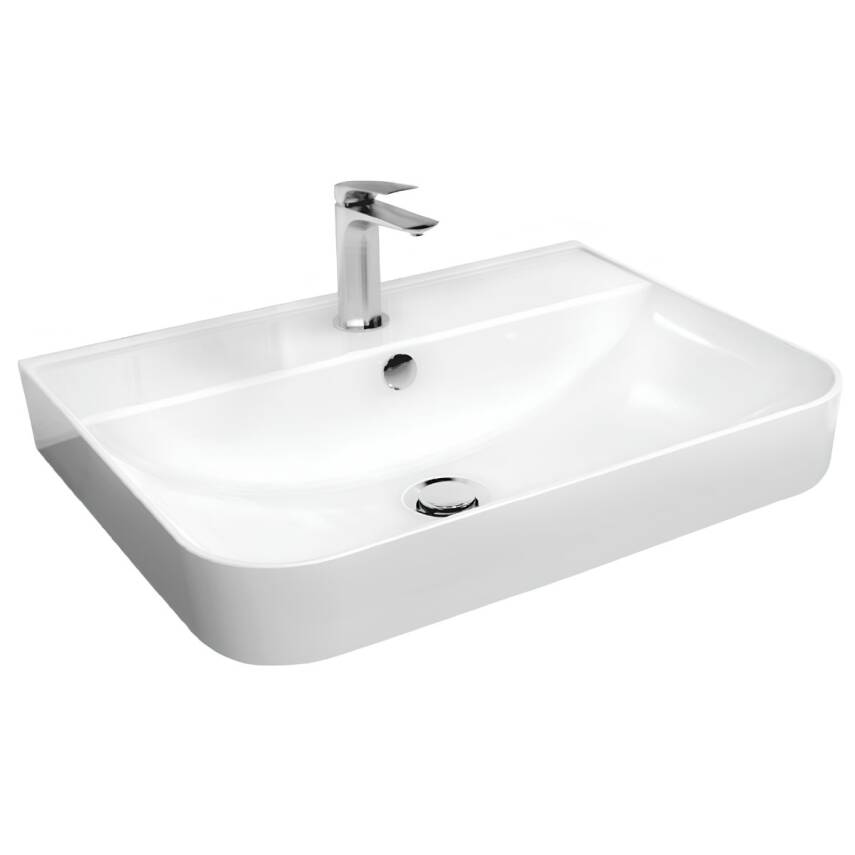 Turavit Luna Tezgâh Üstü Batarya Delikli Beyaz Lavabo 55x39 Cm LN5601 - 2