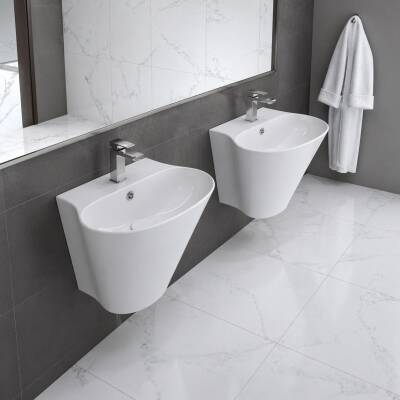 Turavit Minia Monoblok Batarya Delikli Beyaz Lavabo MN5027