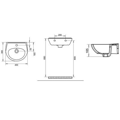 Turavit Oval Batarya Delikli Beyaz Lavabo 36x45 Cm 5003 - 2