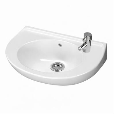Turavit Oval Batarya Deliksiz Beyaz Lavabo 28x45 Cm 5010