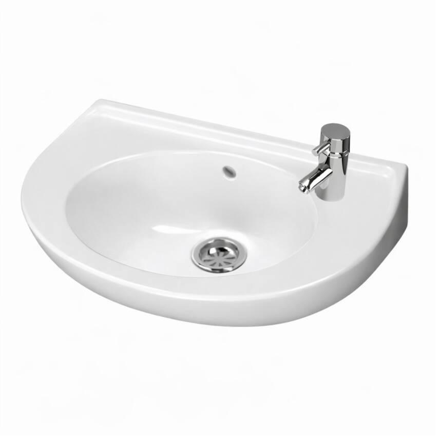 Turavit Oval Batarya Deliksiz Beyaz Lavabo 28x45 Cm 5010 - 1