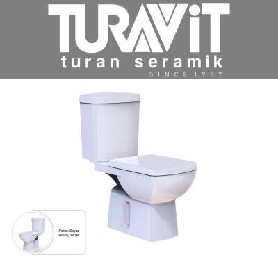 Turavit Plaza Kanallı Beyaz Alttan Çıkışlı Klozet Takımı PLZ1703, Nkp Sedef Yavaş Kapak - 2