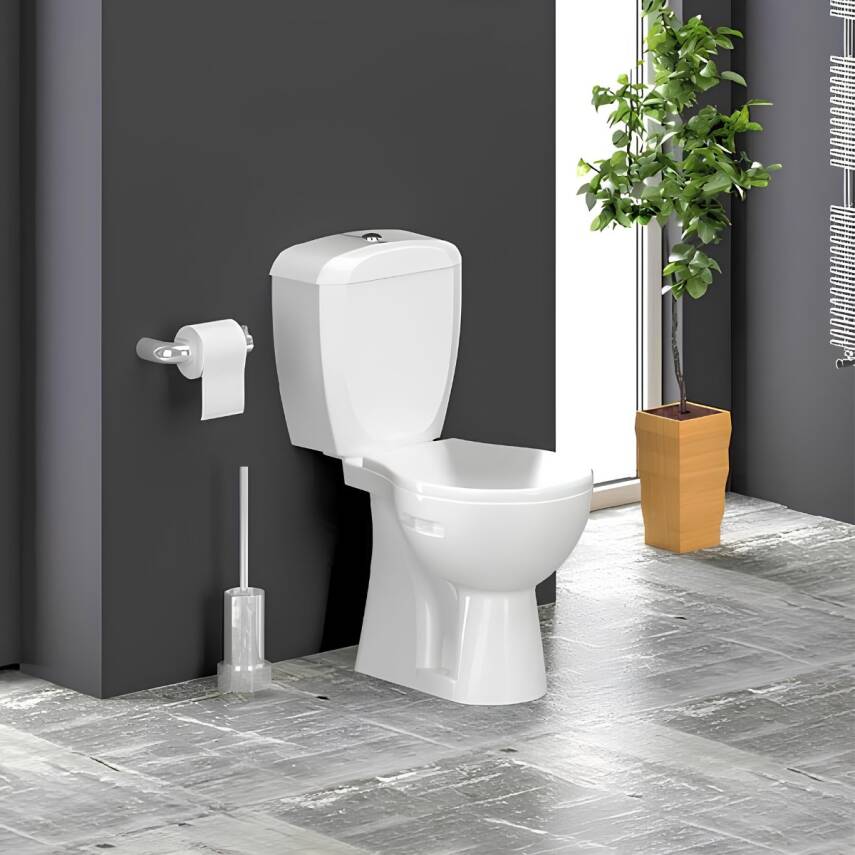 Turavit Polo Kanallı Beyaz Alttan Klozet Takımı PL1003, Nkp İpek Yavaş Kapak - 1