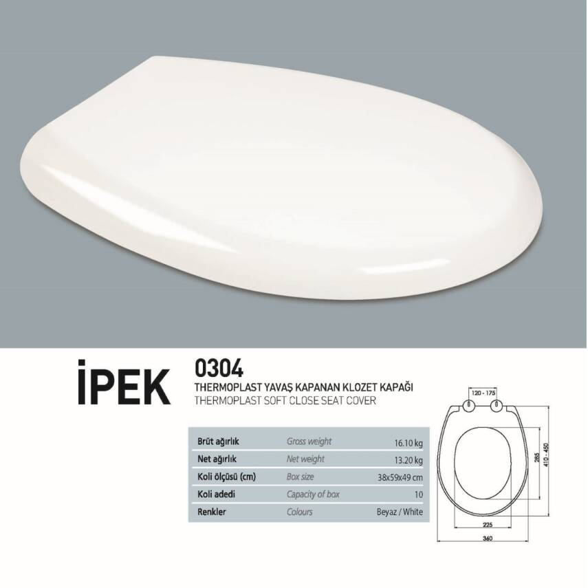 Turavit Polo Kanallı Beyaz Alttan Klozet Takımı PL1003, Nkp İpek Yavaş Kapak - 3