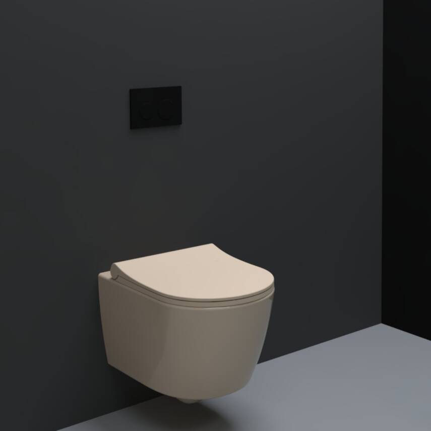 Turavit Rondo Kanalsız Mat Cappucino Asma Klozet RND5512C, Turavit Rondo Duroplast Yavaş Kapak - 1