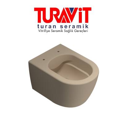 Turavit Rondo Kanalsız Mat Cappucino Asma Klozet RND5512C, Turavit Rondo Duroplast Yavaş Kapak - 2
