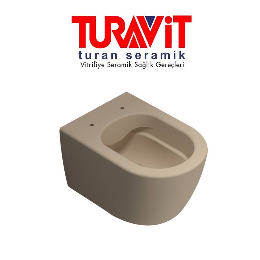 Turavit Rondo Kanalsız Mat Cappucino Asma Klozet RND5512C, Turavit Rondo Duroplast Yavaş Kapak - 2