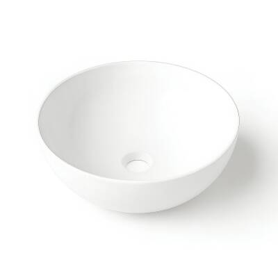 Turavit Toledo Oval Tezgâh Üstü Batarya Deliksiz Beyaz Lavabo 40x40 Cm TLD0709 - 7