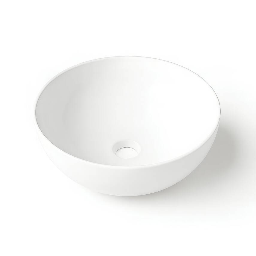 Turavit Toledo Oval Tezgâh Üstü Batarya Deliksiz Beyaz Lavabo 40x40 Cm TLD0709 - 7