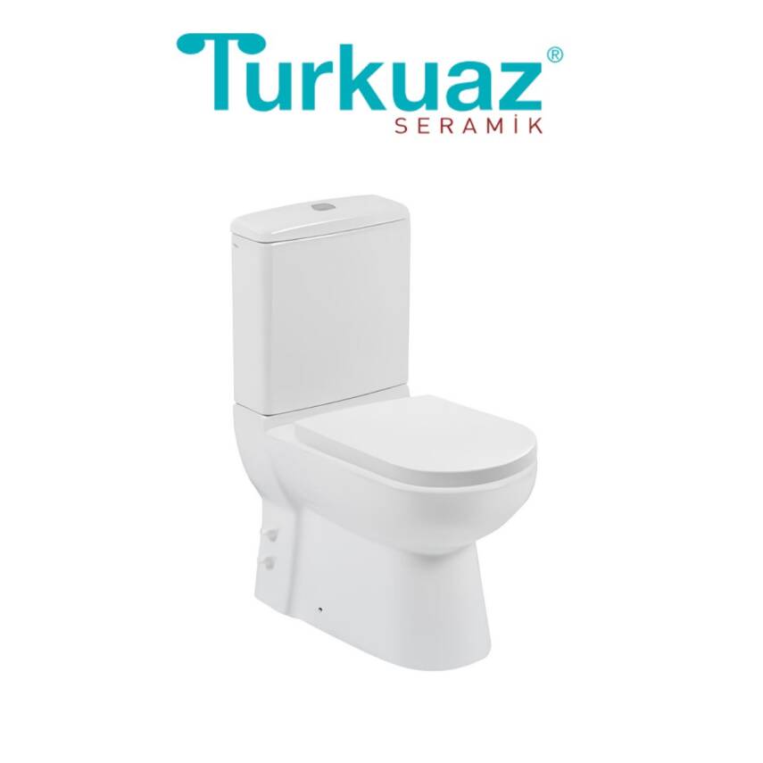 Turkuaz Bella Kanallı Beyaz Duvara Sıfır Klozet Takımı SET005005, Turkuaz Bella Gala Yavaş Kapak - 3