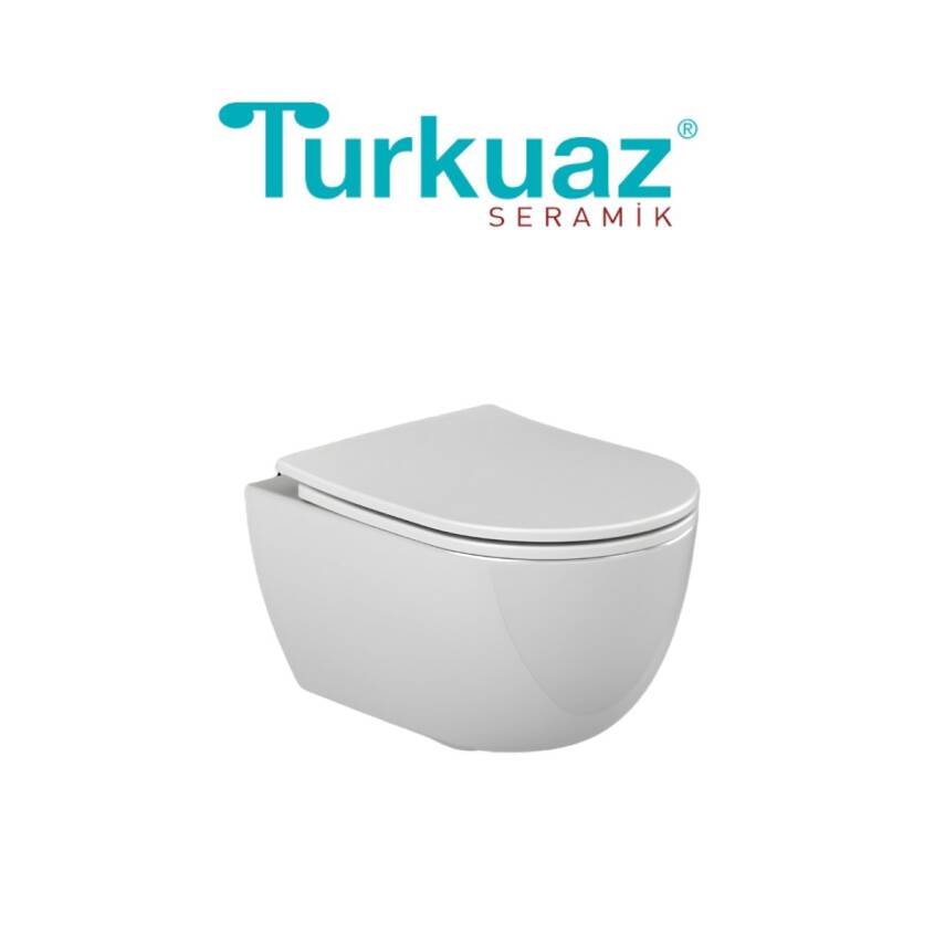 Turkuaz Bella Kanalsız Beyaz Asma Klozet SET005019, Turkuaz Bella Yavaş Kapak - 3
