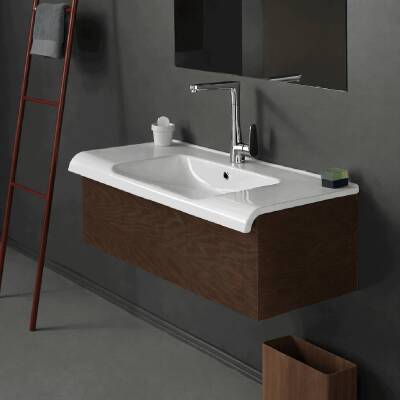 Turkuaz Cerastyle Anova Etajer Uyumlu Beyaz Lavabo 100x50 Cm 090800-u - 4