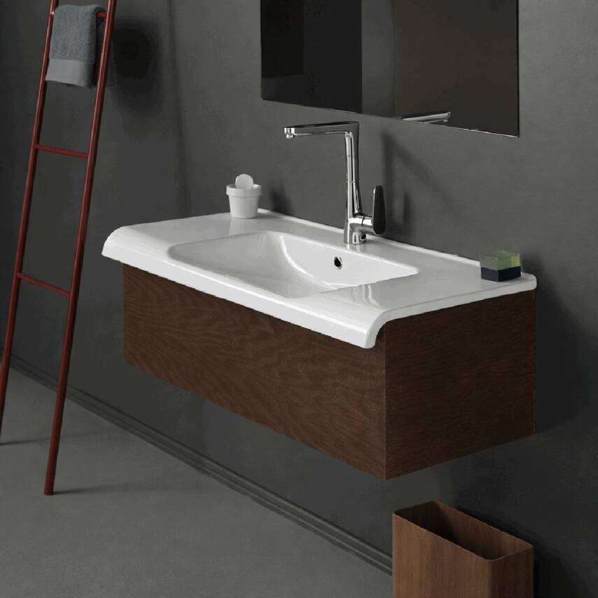 Turkuaz Cerastyle Anova Etajer Uyumlu Beyaz Lavabo 100x50 Cm 090800-u - 4