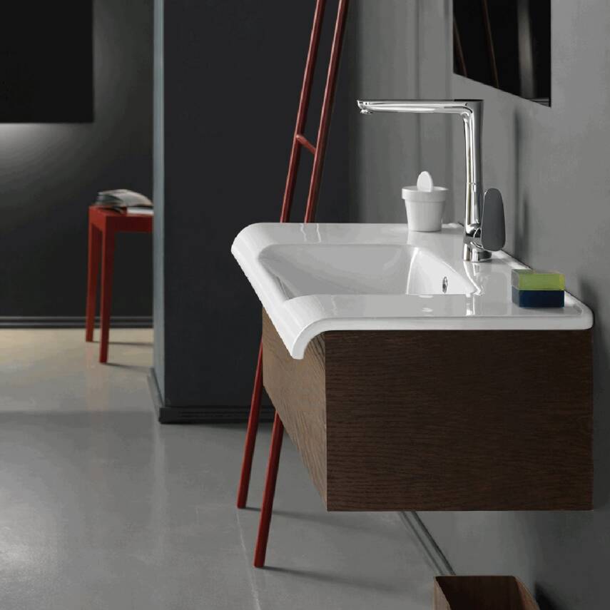 Turkuaz Cerastyle Anova Etajer Uyumlu Beyaz Lavabo 100x50 Cm 090800-u - 6