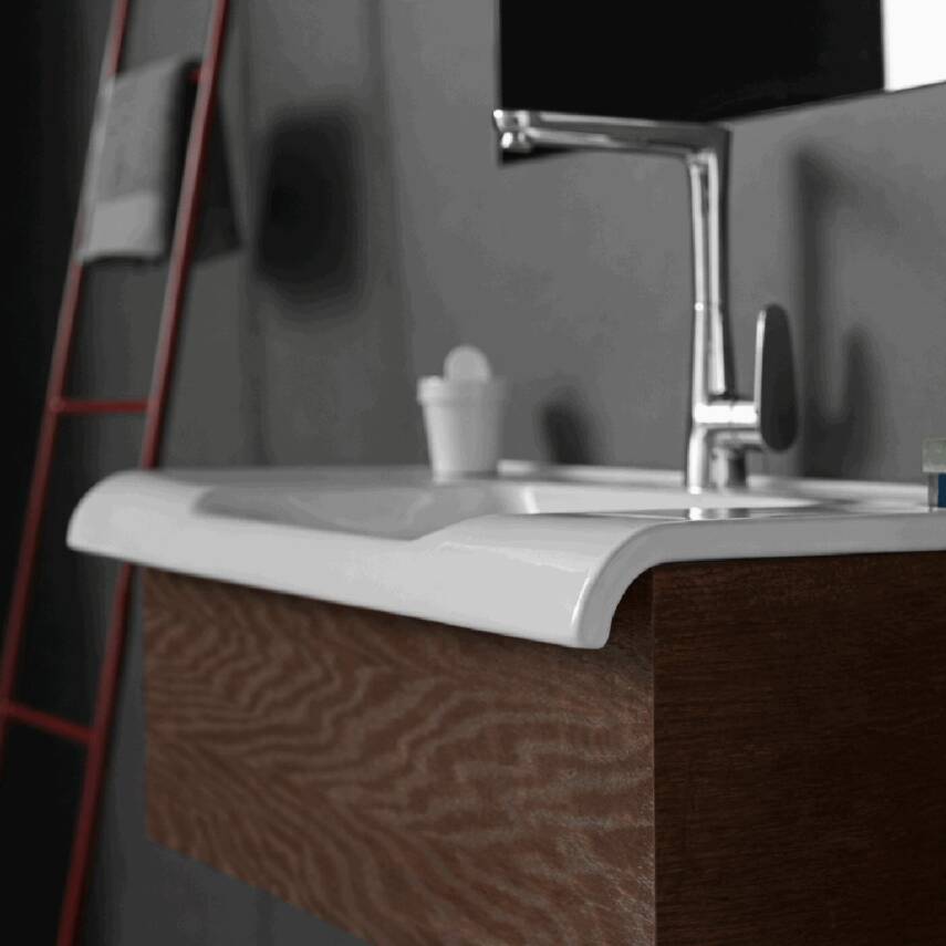 Turkuaz Cerastyle Anova Etajer Uyumlu Beyaz Lavabo 100x50 Cm 090800-u - 7