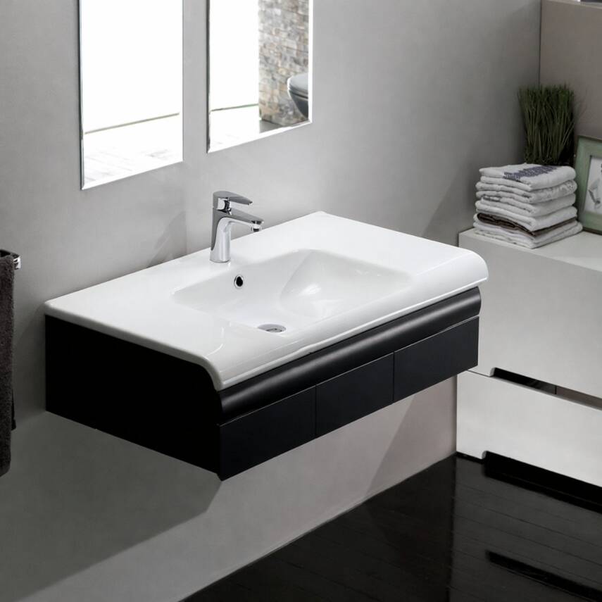 Turkuaz Cerastyle Anova Etajer Uyumlu Beyaz Lavabo 80x50 Cm 090700-u - 2