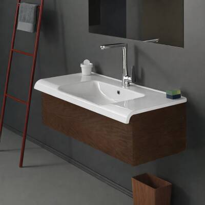 Turkuaz Cerastyle Anova Etajer Uyumlu Beyaz Lavabo 80x50 Cm 090700-u - 3